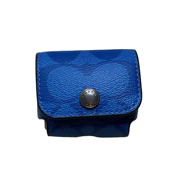 Coach Earbuds Case for the AirPods Pro Signature Coated Canvas Bright Blue - Picture 1 of 7